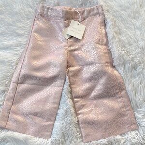 Rachel Zoe X Janie and Jack Toddler Girls Wide Leg Pink Metallic Print Pants